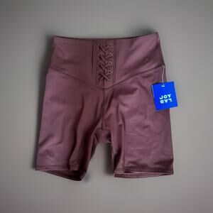 Joy Lab Ribbed Mock Lace Up Shorts Hot Coco Athletic Women’s Size Small